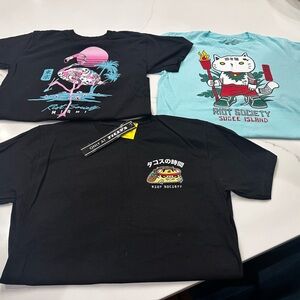 Riot Society Black and Aqua Kids Tees